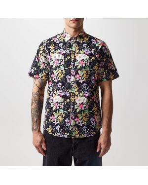 Replay Floral Print Short-Sleeve Patterned Shirt - Black