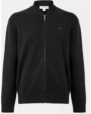 Lacoste Ribbed Athletic Bomber Jacket - Black