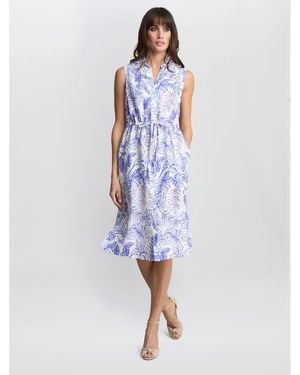 Gina Bacconi Adalynn Floral Shirt Dress - Blue