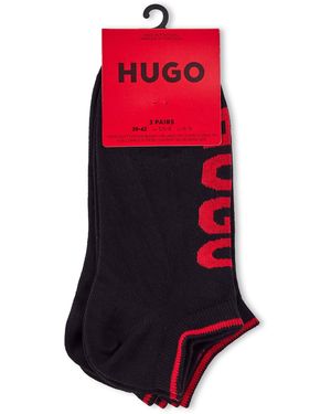 HUGO 3 Pack Trainer Ankle Socks - Red