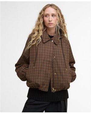 Barbour Audrey Showerproof Hooded Long Sleeve Rain Anorak - Brown