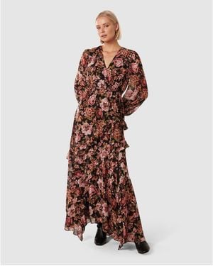 Forever New Maria Ruffle Maxi Dress - Brown