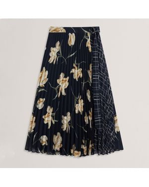 Ted Baker Print Midi Skirt - Blue
