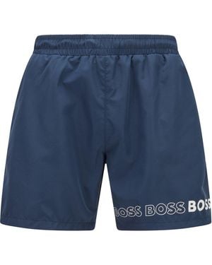 BOSS Dolphin Swim Shorts, Recycled Polyester - Blue