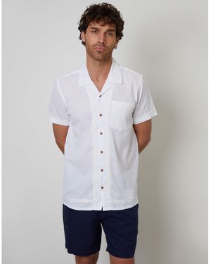 Threadbare Worden Short-Sleeve Bowling Shirt - White