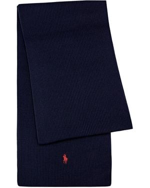 Polo Ralph Lauren Prl Signiture Pony Wool Scarf - Blue