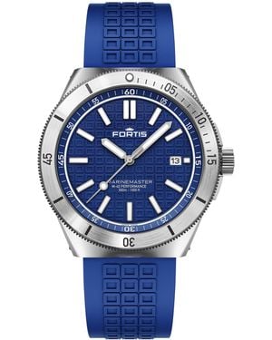 Fortis Marinemaster Automatic Stainless Steel 300M Water Resistant Auto Analogue Watch - Blue