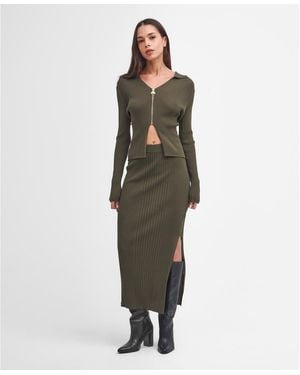 Barbour Mondale Knitted Midi Skirt - Green