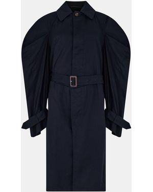 Balenciaga Oversized Water-Resistant Trench Coat - Blue