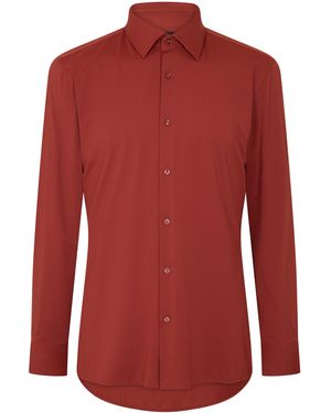 BOSS P Hank Kent Long Sleeve Oxford Shirt - Red