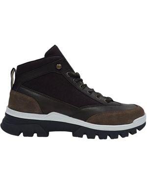 Firetrap Jason Leather Lace Up Hiker Rugged Boots - Black