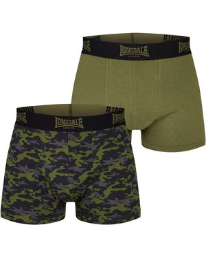 Lonsdale London Trunk Shorts 2 Pack - Green