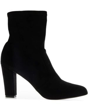 Dune Oty Suede Block-Heel Ankle Boots - Black