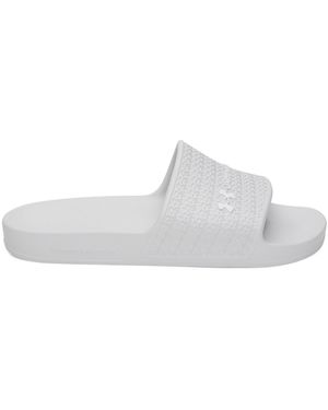 Under Armour Pool Sliders - White