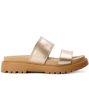 Timberland Clairemont Way Metallic Slide Sandals - Natural