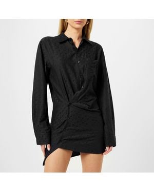 Off-White c/o Virgil Abloh Mini Silk Shirt Dress - Black