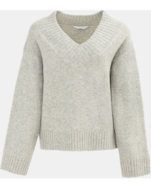 Miso V Neck Knit Jumper - Grey