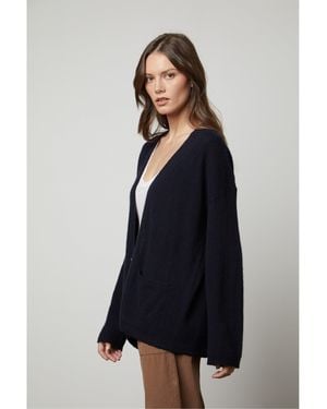 Velvet By Graham & Spencer By And Relaxed Fit V-Neck Cardigan - Blue