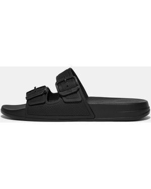 Fitflop Iqushion Two-Bar Buckle Sliders - Black