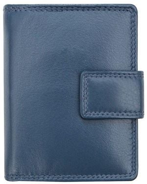 PRIMEHIDE Leather Verona Small Trifold Leather Purse - Blue