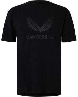 Castore Rangers Logo T-Shirt Adults - Black