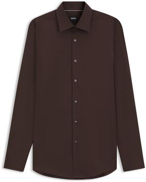 BOSS Hbb Hank Kent Shirt, Precision Tailoring, Comfort - Brown