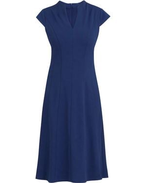 Gina Bacconi Maxene Fit And Flare Midi Dress - Blue