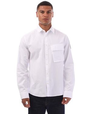 Belstaff Garment Dye Cotton Scale Shirt - White