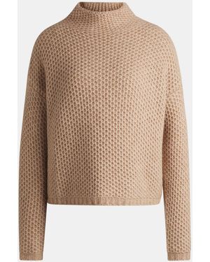 HUGO Safineynny Fitted Crew-Neck Knitted Top - Natural