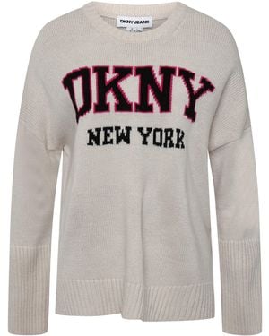 DKNY Varsity Logo Intarsi T-Shirt - Grey