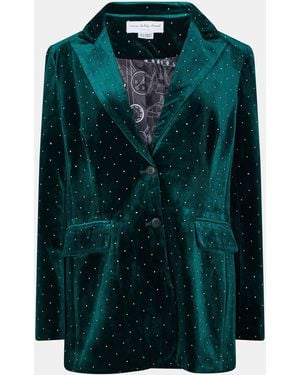 Never Fully Dressed Velvet Blazer - Green
