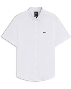 BOSS Hbg Motion Plain Short-Sleeve Shirt - White