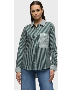 Hudson Jeans Oversized Button Down Shirt - Green