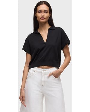 Hudson Jeans Draped Collared Sweater - Black