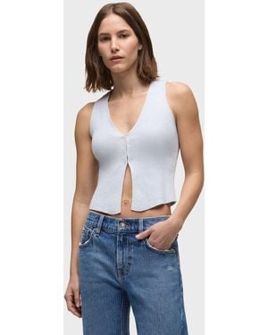 Hudson Jeans Sleeveless V-neck Sweater - Blue