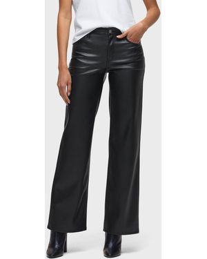 Hudson Jeans Rosie Vegan Leather High-rise Wide Leg - Black