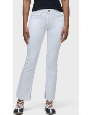 Hudson Jeans Nico Mid-rise Straight Ankle W/ Slit Hem - White