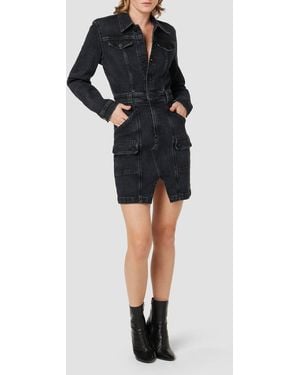 Hudson Jeans Long Sleeve Reconstructed Dress - Black