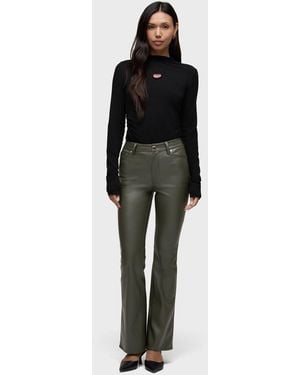 Hudson Jeans Barbara Vegan Leather Bootcut - Black