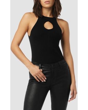 Hudson Jeans Mock Neck Keyhole Racer Tank - Black