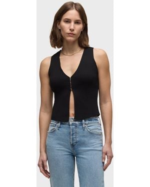 Hudson Jeans Sleeveless V-neck Sweater - Blue