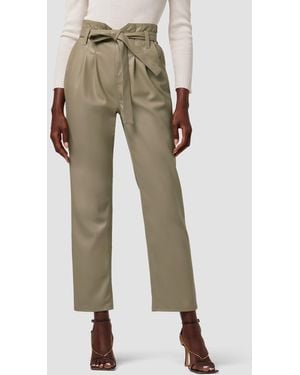 Hudson Jeans Remi High-rise Paper Bag Vegan Leather Ankle Pant - Natural