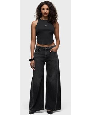 Hudson Jeans Jodie Loose Fit Track Wide Leg - Black