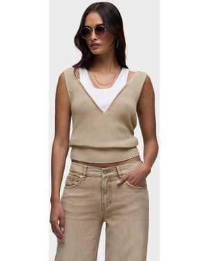 Hudson Jeans Layered Sweater Tank - Brown