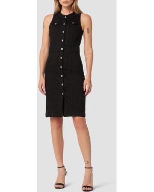Hudson Jeans Cut In Denim Midi Dress - Black