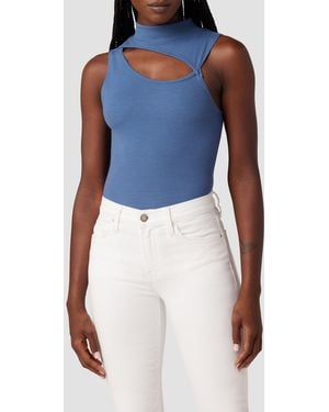 Hudson Jeans Mock Neck Cut Out Tank - Blue
