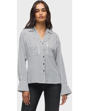Hudson Jeans Long Sleeve Camp Shirt - Gray