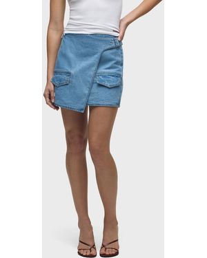 Hudson Jeans Wrap Mini Skirt - Blue