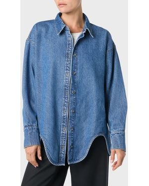 Hudson Jeans Denim Shirt With Hem Detail - Blue