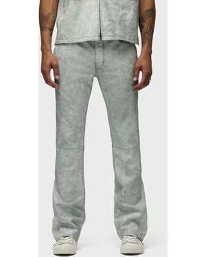 Hudson Jeans Walker Kick Flare Leather Pant - Gray
